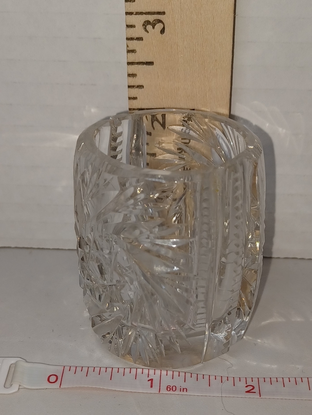 American Brilliant Period ABP Heavy Cut Crystal Leaded Glass Toothpick Holder